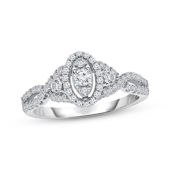 Previously Owned Diamond Engagement Ring 5/8 ct tw Round-cut 10K White Gold