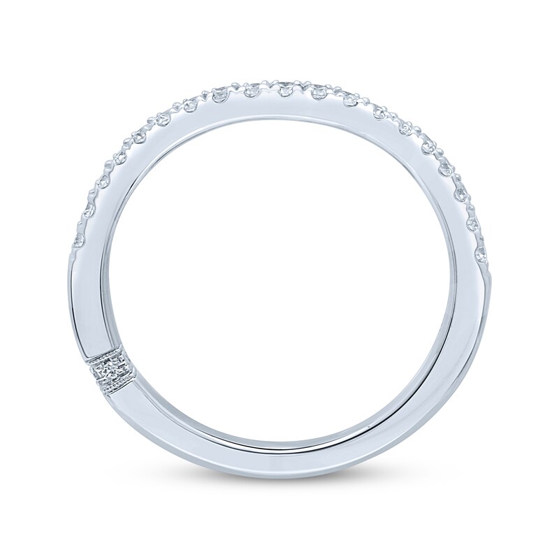 Main Image 3 of Previously Owned Monique Lhuillier Bliss Diamond Contour Anniversary Band 1/4 ct tw Round-cut 18K White Gold
