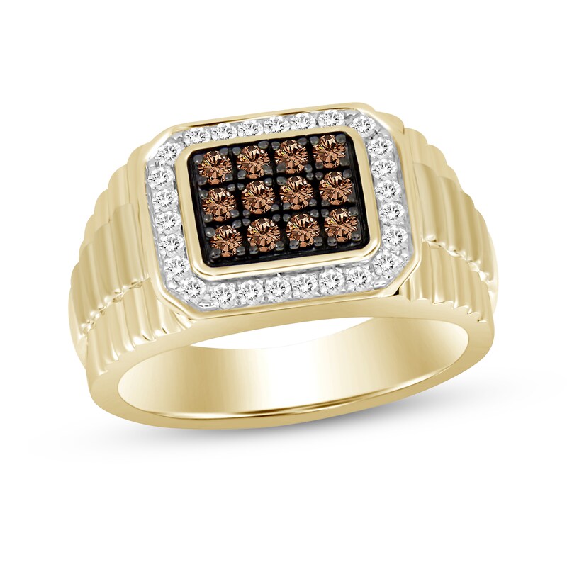 Main Image 1 of Previously Owned Men's Diamond Ring 1/2 ct tw Round-cut 10K Yellow Gold