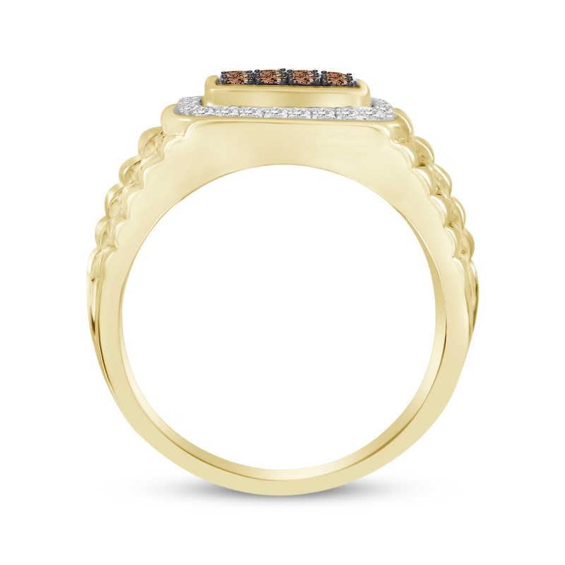Main Image 3 of Previously Owned Men's Diamond Ring 1/2 ct tw Round-cut 10K Yellow Gold