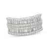 Thumbnail Image 1 of Previously Owned Diamond Anniversary Ring 1-1/2 ct tw Round & Baguette-cut 10K White Gold