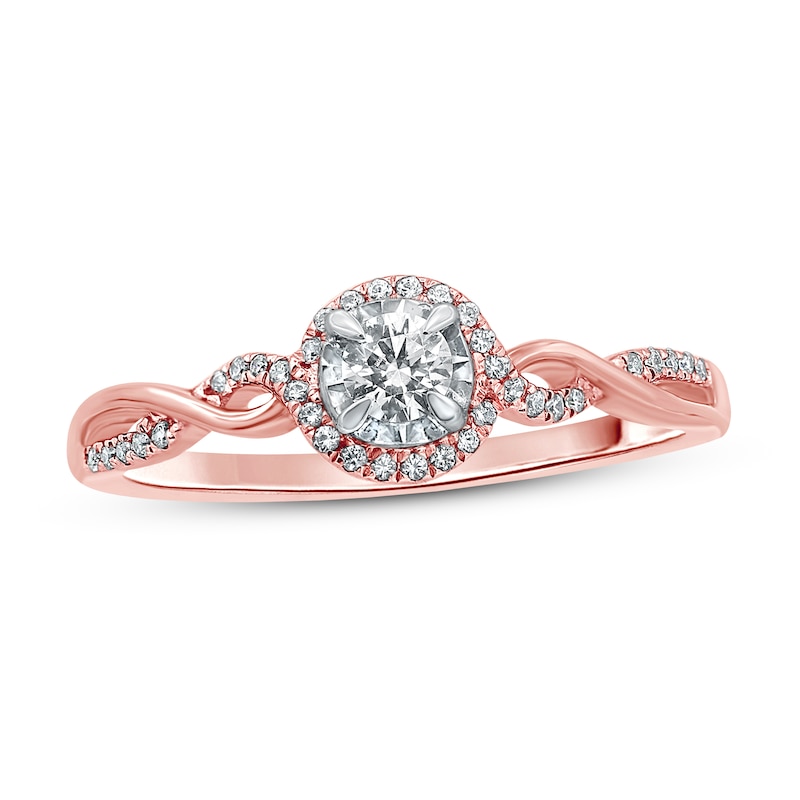 Main Image 1 of Previously Owned Diamond Engagement Ring 1/4 ct tw Round-cut 10K Two-Tone Gold