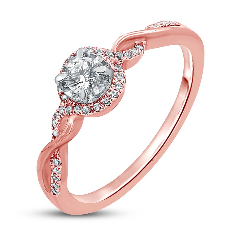 Main Image 2 of Previously Owned Diamond Engagement Ring 1/4 ct tw Round-cut 10K Two-Tone Gold