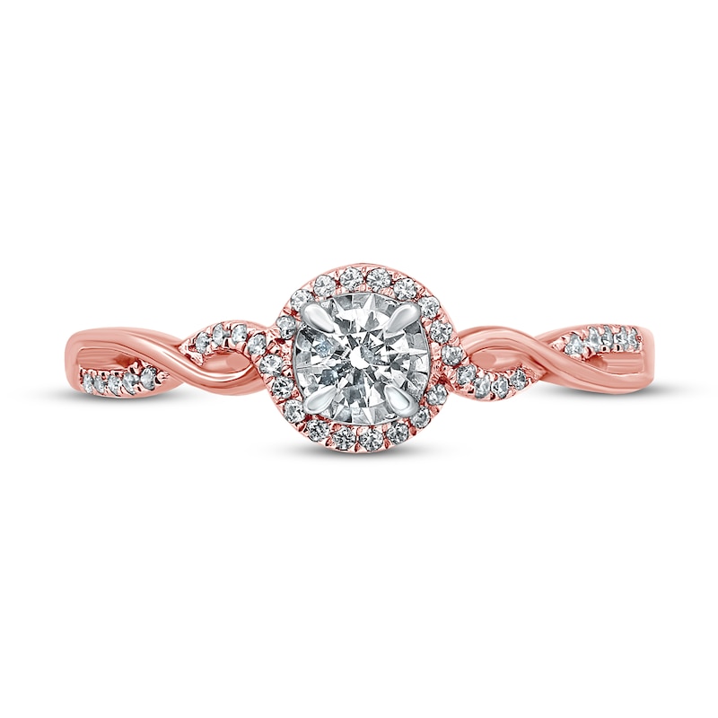 Main Image 3 of Previously Owned Diamond Engagement Ring 1/4 ct tw Round-cut 10K Two-Tone Gold