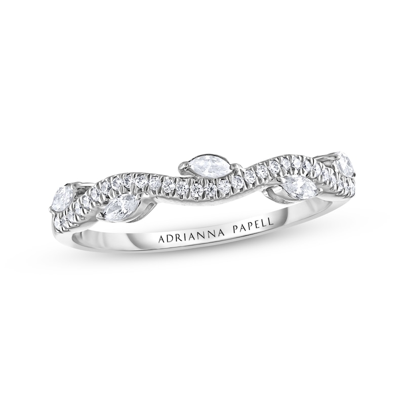 Main Image 1 of Previously Owned Adrianna Papell Diamond Anniversary Band 1/3 ct tw Round & Marquise-cut 14K White Gold