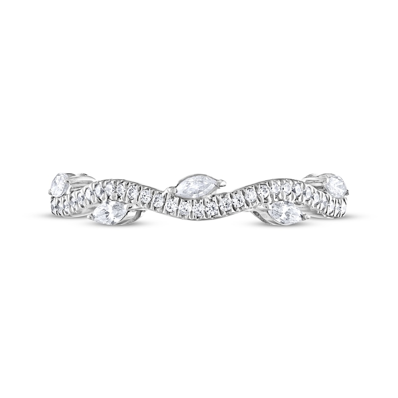 Main Image 3 of Previously Owned Adrianna Papell Diamond Anniversary Band 1/3 ct tw Round & Marquise-cut 14K White Gold
