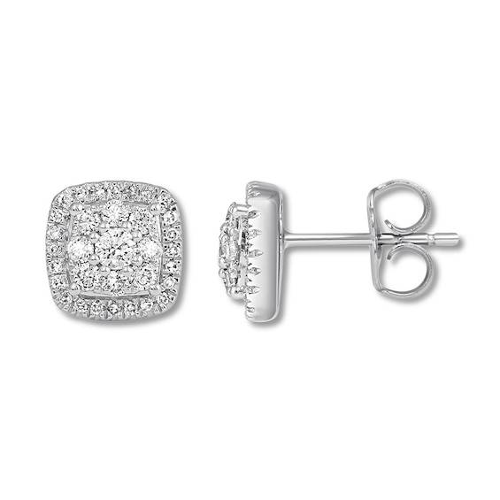 Previously Owned Diamond Stud Earrings 1/2 ct tw Round-cut 14K White Gold