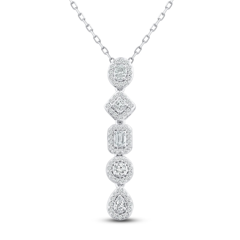 Previously Owned Diamond Necklace 1/2 ct tw 10K White Gold 18"