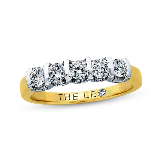 Previously Owned THE LEO Diamond Artisan Anniversary Band 5/8 ct tw Round-cut 14K Two-Tone Gold