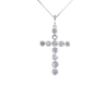 Thumbnail Image 1 of Previously Owned Diamond Cross Necklace 1/2 ct tw 10K White Gold 18&quot;