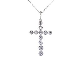 Previously Owned Diamond Cross Necklace 1/2 ct tw 10K White Gold 18"