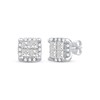 Thumbnail Image 1 of Princess-Cut Quad Diamond Stud Earrings 1 ct tw 10K White Gold