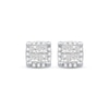 Thumbnail Image 2 of Princess-Cut Quad Diamond Stud Earrings 1 ct tw 10K White Gold