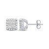 Thumbnail Image 3 of Princess-Cut Quad Diamond Stud Earrings 1 ct tw 10K White Gold