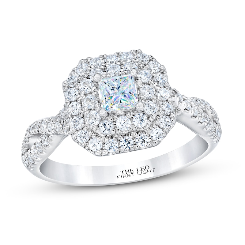 Previously Owned THE LEO First Light Diamond Princess-Cut Engagement ...