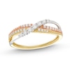 Thumbnail Image 1 of Previously Owned Diamond Bypass Ring 1/4 ct tw Round-cut 10K Tri-Tone Gold
