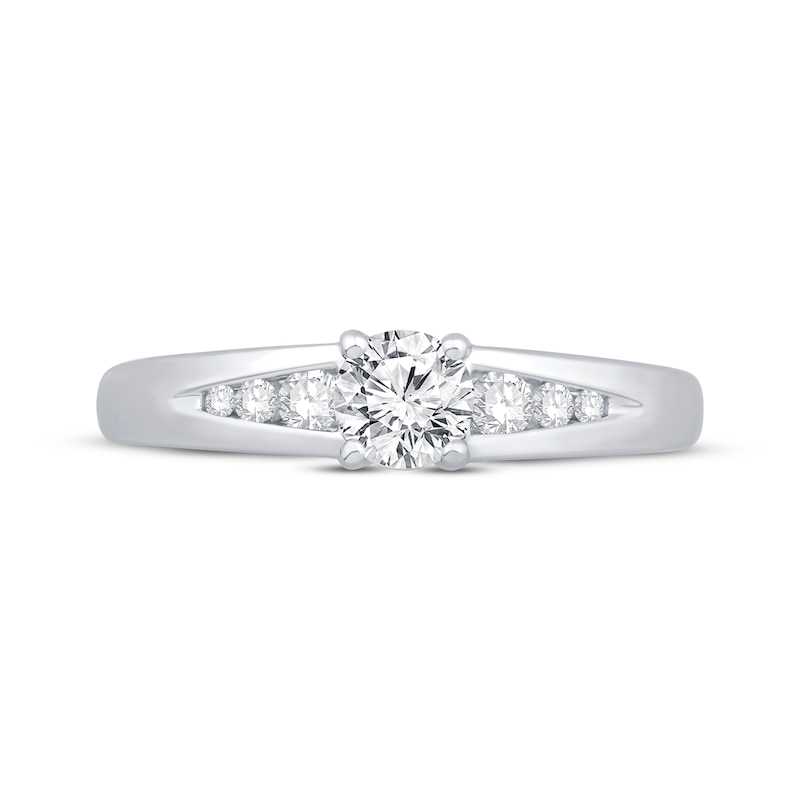 Main Image 3 of Previously Owned Diamond Engagement Ring 5/8 ct tw Round-cut 14K White Gold