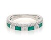 Thumbnail Image 1 of Previously Owned Neil Lane Baguette-Cut Emerald & Round-Cut Diamond Anniversary Ring 3/8 ct tw 14K White Gold
