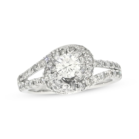 Previously Owned Diamond Engagement Ring 7/8 ct tw Round-cut 14K White Gold