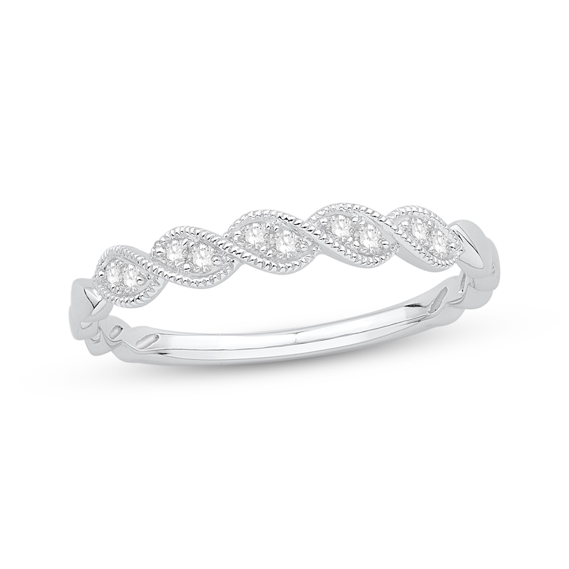 Main Image 1 of Previously Owned Diamond Anniversary Ring 1/10 ct tw Round-cut 10K White Gold