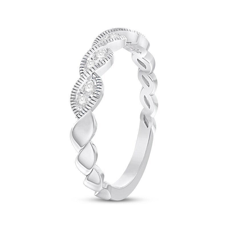Main Image 2 of Previously Owned Diamond Anniversary Ring 1/10 ct tw Round-cut 10K White Gold