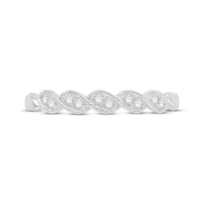 Main Image 3 of Previously Owned Diamond Anniversary Ring 1/10 ct tw Round-cut 10K White Gold