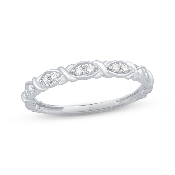 Previously Owned Diamond Anniversary Ring 1/15 ct tw Round-cut 10K White Gold