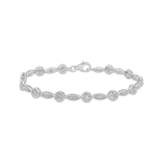 Previously Owned Diamond Bracelet 1/4 ct tw Round-cut Sterling Silver 7.5"