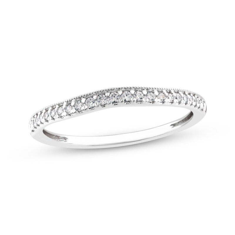 Main Image 1 of Previously Owned Diamond Wedding Band 1/10 ct tw Round-cut 10K White Gold