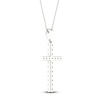 Thumbnail Image 4 of Previously Owned Diamond Cross Necklace 1/2 ct tw Round-Cut 10K White Gold 18&quot;