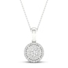 Thumbnail Image 1 of Previously Owned Multi-Diamond Necklace 1/4 ct tw Round-Cut 10K White Gold 18"