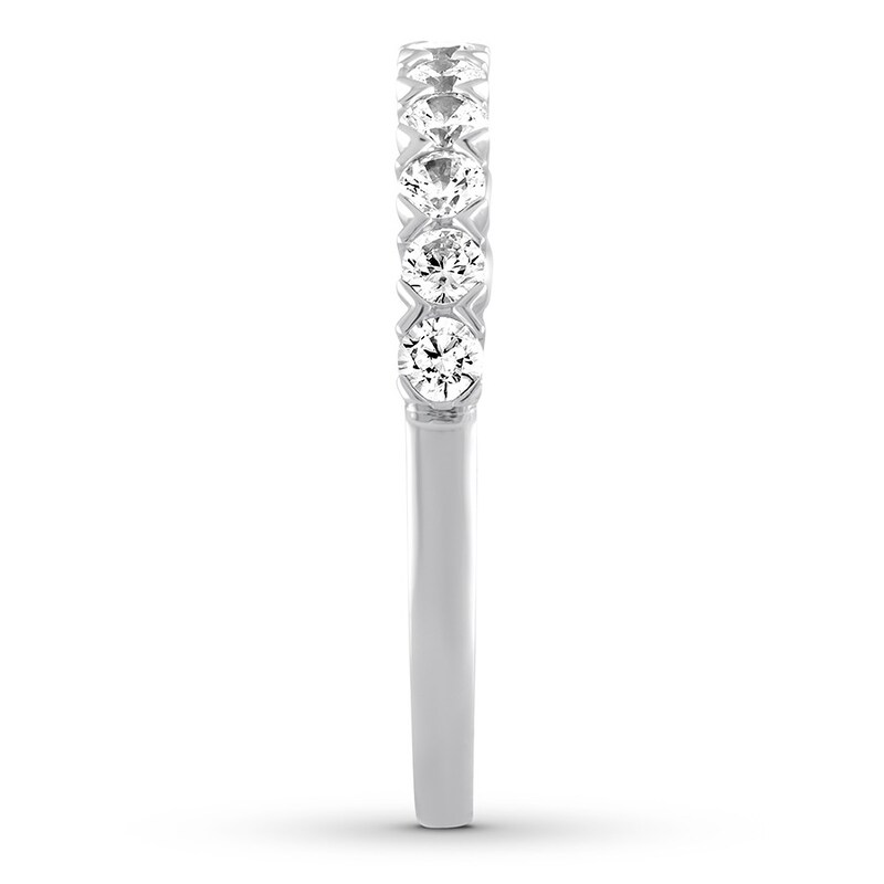 Main Image 3 of Previously Owned Diamond Anniversary Band 1/2 ct tw Round-cut 10K White Gold