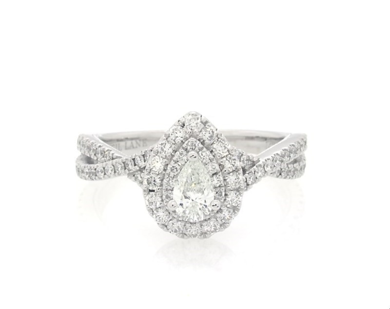 Main Image 1 of Previously Owned Neil Lane Pear-Shaped Diamond Engagement Ring 7/8 ct tw 14K White Gold