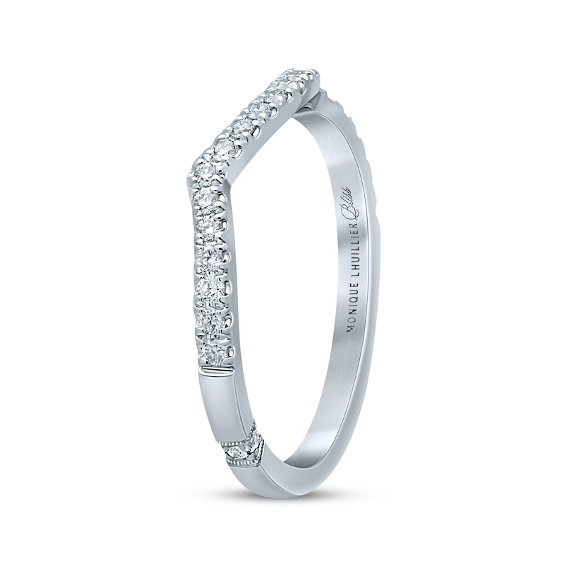 Main Image 2 of Previously Owned Monique Lhuillier Bliss Diamond Wedding Band 1/5 ct tw Round-cut 18K White Gold