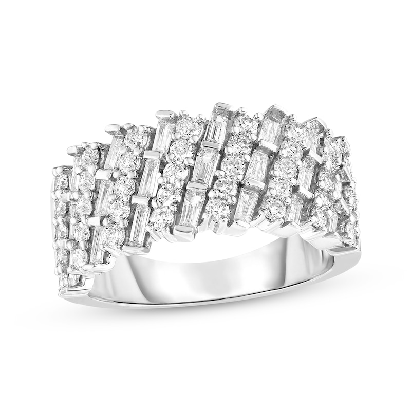 Main Image 1 of Previously Owned Diamond Anniversary Band 1 ct tw Round & Baguette-cut 14K White Gold