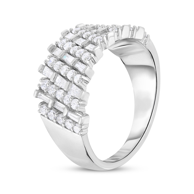 Main Image 2 of Previously Owned Diamond Anniversary Band 1 ct tw Round & Baguette-cut 14K White Gold