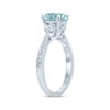 Thumbnail Image 1 of Previously Owned Oval Aquamarine Engagement Ring 1/3 ct tw Round-cut Diamonds 14K White Gold