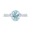 Thumbnail Image 3 of Previously Owned Oval Aquamarine Engagement Ring 1/3 ct tw Round-cut Diamonds 14K White Gold