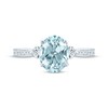 Thumbnail Image 2 of Previously Owned Oval Aquamarine Engagement Ring 1/3 ct tw Round-cut Diamonds 14K White Gold