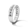 Thumbnail Image 3 of Neil Lane Men’s Round-cut Black & White Diamond Wedding Band 1/3 ct tw 14K White Gold