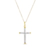 Thumbnail Image 1 of Previously Owned Diamond Cross Necklace 1/4 ct tw Round-cut 10K Yellow Gold 18"