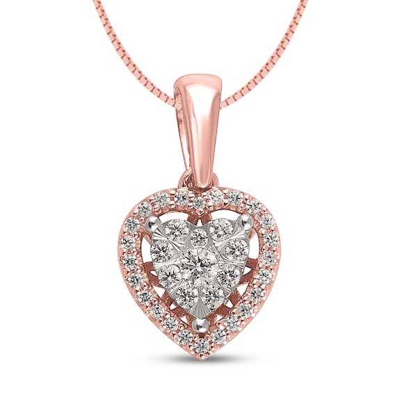 Previously Owned Diamond Heart Necklace 1/4 ct tw 10K Two-Tone Gold