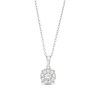 Thumbnail Image 1 of Previously Owned Diamond Halo Necklace 1/2 ct tw Round-Cut 10K White Gold 18&quot;