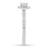 Thumbnail Image 3 of Previously Owned THE LEO Diamond Engagement Ring 3/4 ct tw Princess & Round-cut 14K White Gold