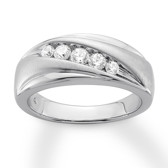 Previously Owned Men's Diamond Band 1/2 ct tw Round-cut 10K White Gold