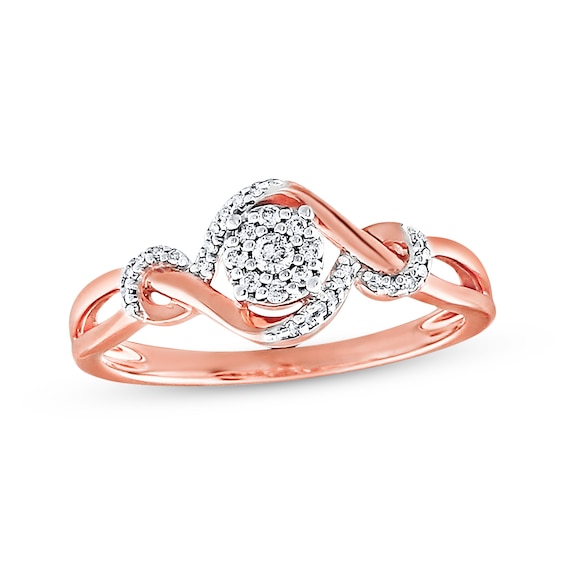 Previously Owned Diamond Ring 1/8 ct tw Round-cut 10K Rose Gold