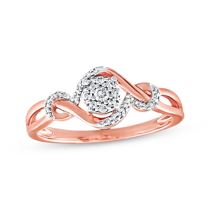 Main Image 1 of Previously Owned Diamond Ring 1/8 ct tw Round-cut 10K Rose Gold