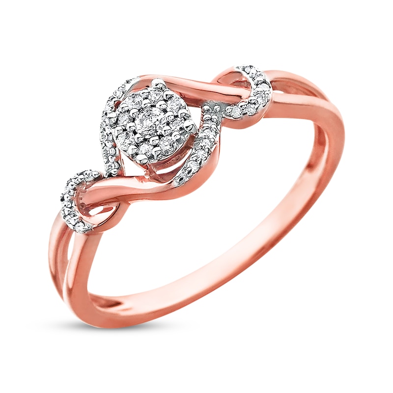 Main Image 2 of Previously Owned Diamond Ring 1/8 ct tw Round-cut 10K Rose Gold