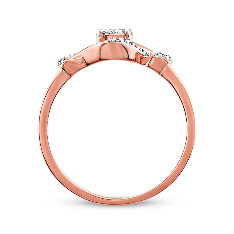Main Image 4 of Previously Owned Diamond Ring 1/8 ct tw Round-cut 10K Rose Gold