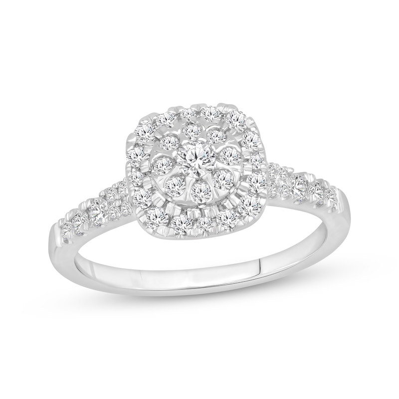 Main Image 1 of Previously Owned Diamond Engagement Ring 5/8 ct tw Round-cut 10K White Gold